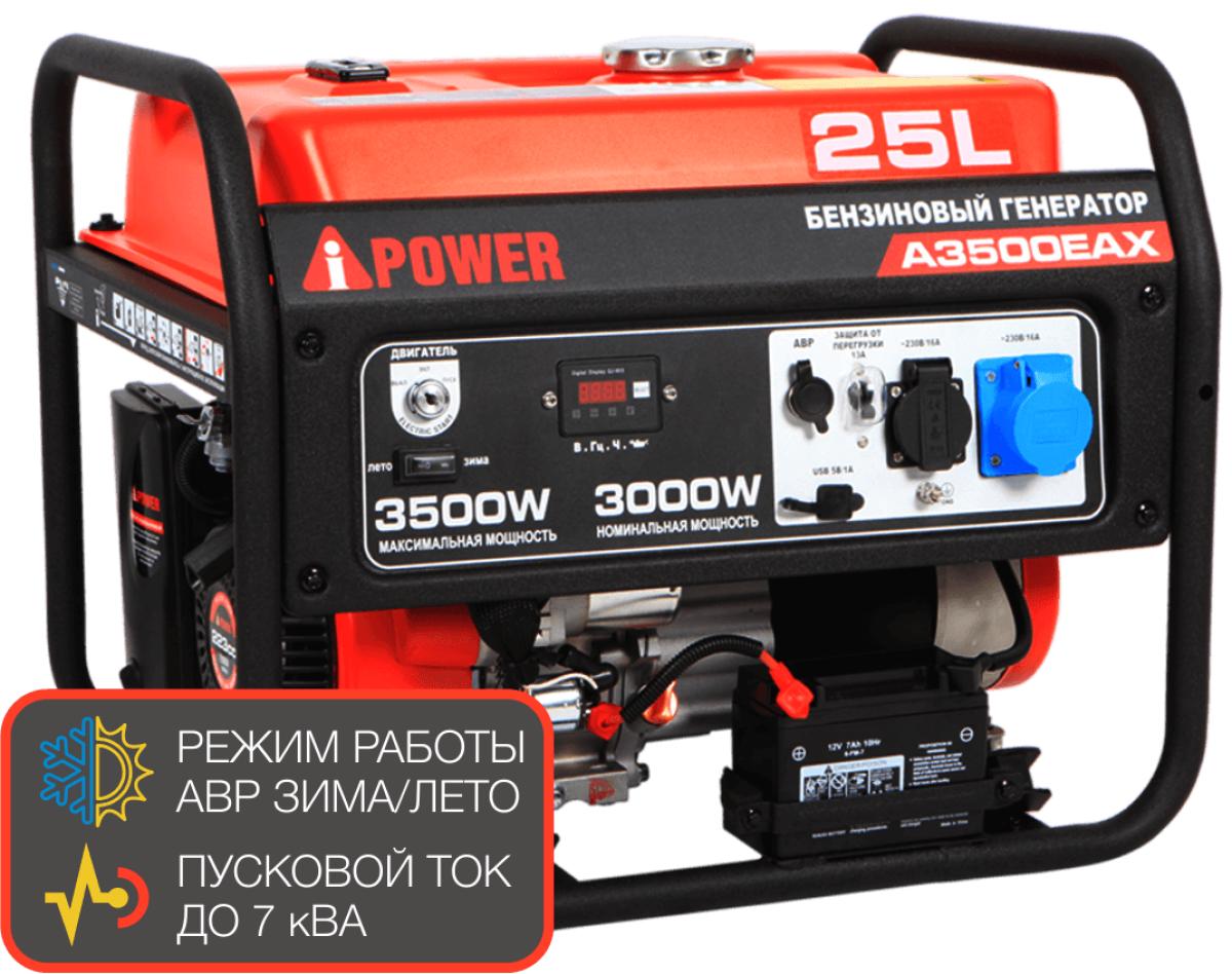 Портативный бензиновый генератор A-iPower A3500EAX