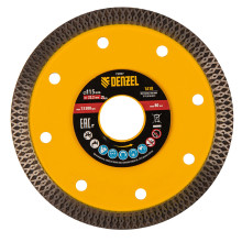 Диск алмазный Denzel 115х22,2мм, сплошной, супертонкий, горячий пресс, сухой/мокрый рез