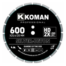 Диск алмазный KOMAN Professional d 600 мм (24") бетон