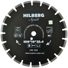 Диск алмазный Hilberg Asphalt Laser 350 мм (сегментный, с защитным зубом)