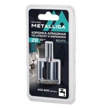 Коронка алмазная METALLICA Optima 28x55 мм, #80, по стеклу, плитке, 1 шт, в блистере.