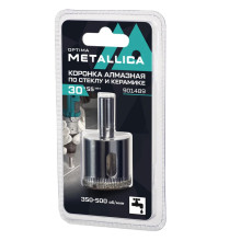 Коронка алмазная METALLICA Optima 30x55 мм, #80, по стеклу, плитке, 1 шт, в блистере.