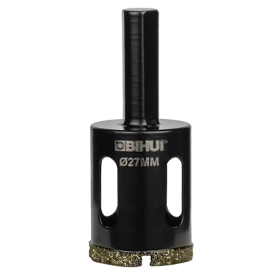 Коронка алмазная по стеклу и керамике BIHUI гальваническая 27 мм DBW27