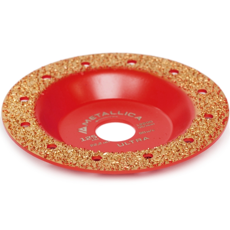 Чашка твердосплавная шлифовальная METALLICA Ultra 125х22,2 мм, #8, плоская, по дереву