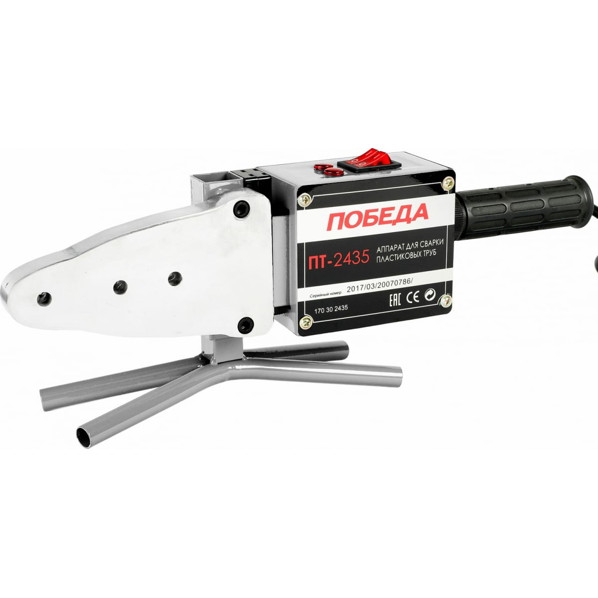 Аппарат для сварки пластиковых труб ПОБЕДА ПТ-2435 (металл. кейс)