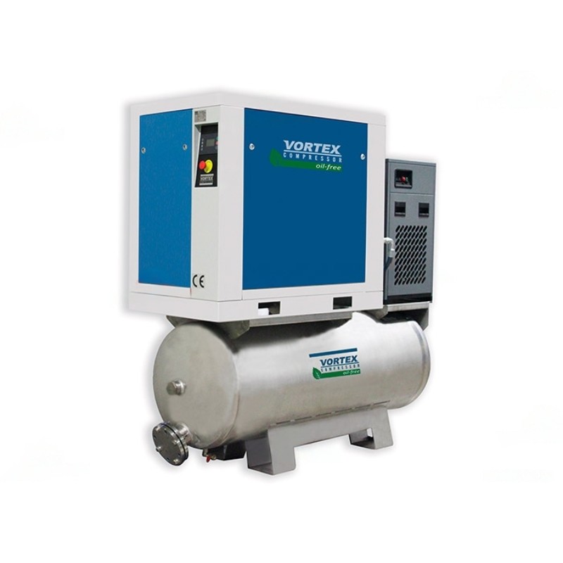 Безмасляный винтовой компрессор с ресивером и осушителем Vortex VOFS TD 11кВт