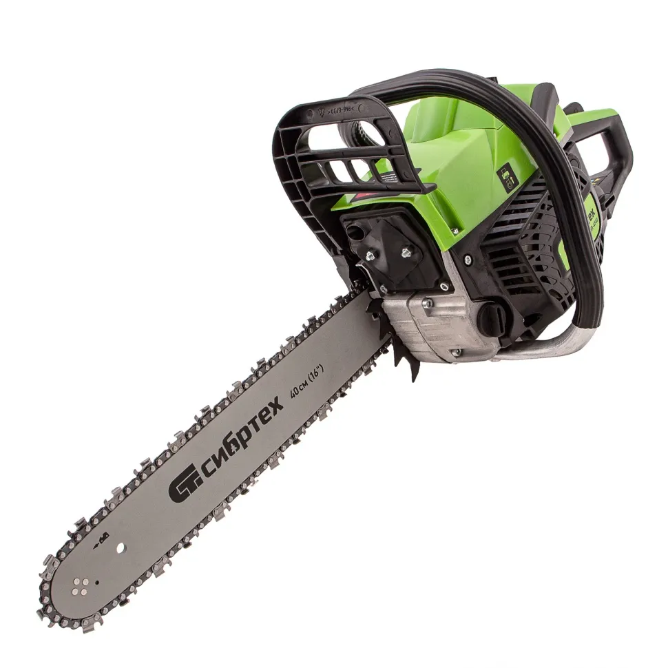 Бензопила СИБРТЕХ БП-4540, 45 см3, шина 40 см, шаг 0.325, паз 1,5 мм, 64 зв