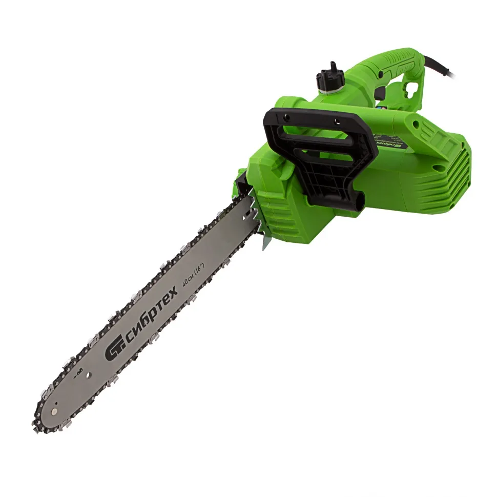 Пила цепная электрическая СИБРТЕХ ПЦЭ-2200П с поперечным двигателем, 2.2 кВт, 16 (40 см)