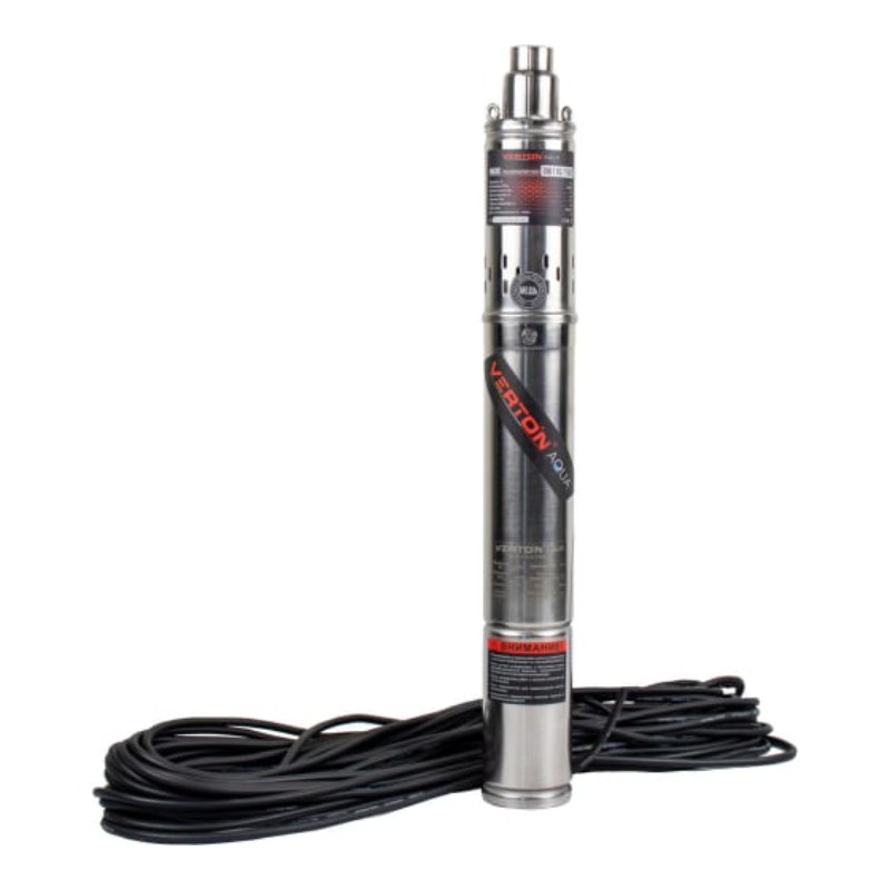 Скважинный винтовой насос Verton DW70/370S (370Вт,Qmax 30л/мин,Hmax 70м,d насоса 76мм, верх.забор)