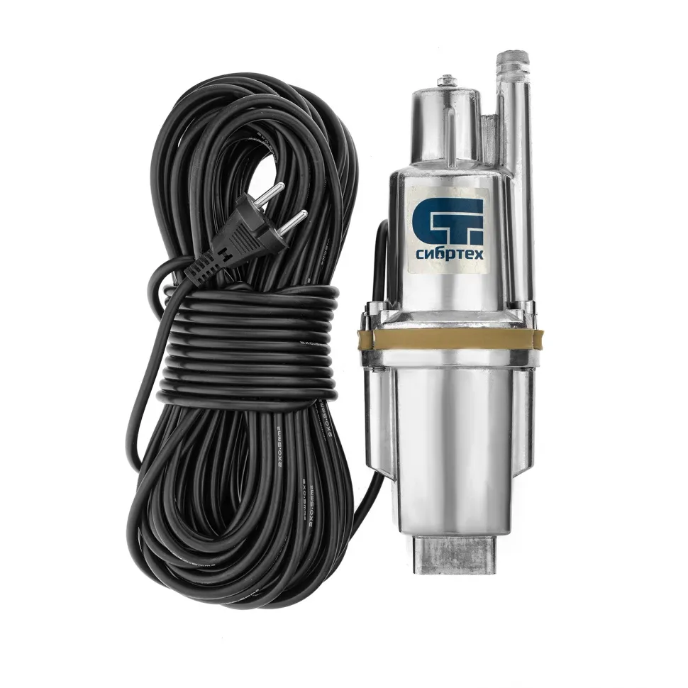Вибрационный насос Сибртех СВН300-10, верхний забор, 300 Вт, напор 75 м, 1200 л/ч, кабель 10 м