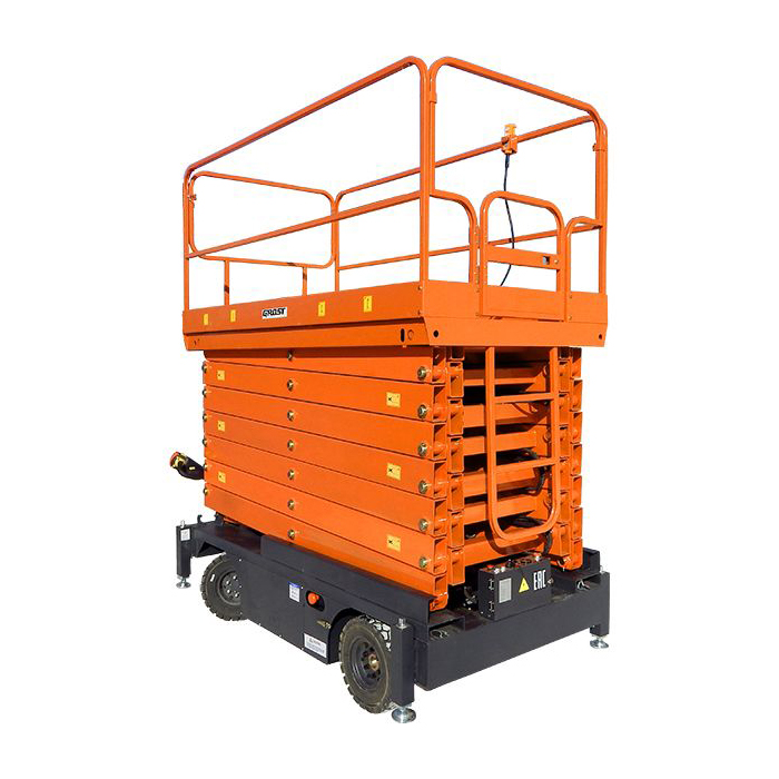 Самоходный ножничный подъёмник GROST Tower Drive 500-11 с выдвижной платформой