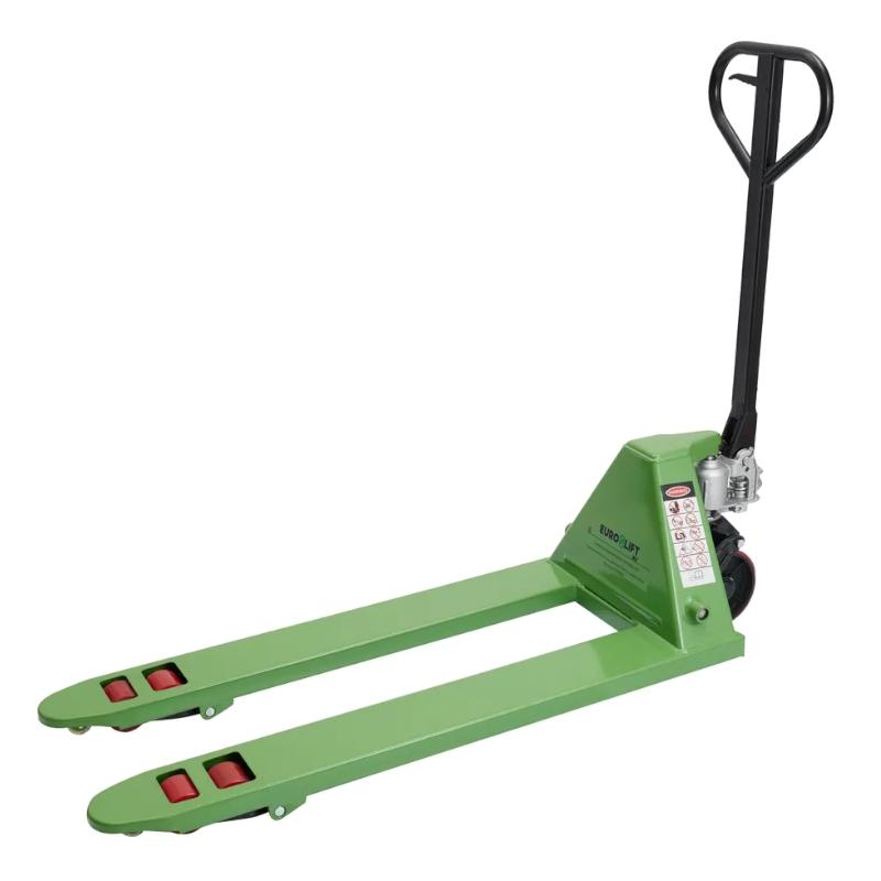 Тележка гидравлическая EURO-LIFT JD01 (г/п 2.0тн, L=1150мм, B=550мм) П/У колеса