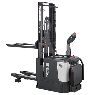 Самоходный штабелер с дублированным подъёмом Tisel ESi2032 DX Li-Ion с платформой и бок. поддержкой
