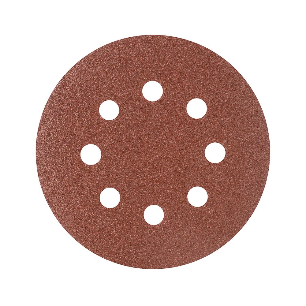 Круг шлифовальный на липучке PATRIOT, 125мм, Р100, 8 отверстий, 5 шт, диск абразивный