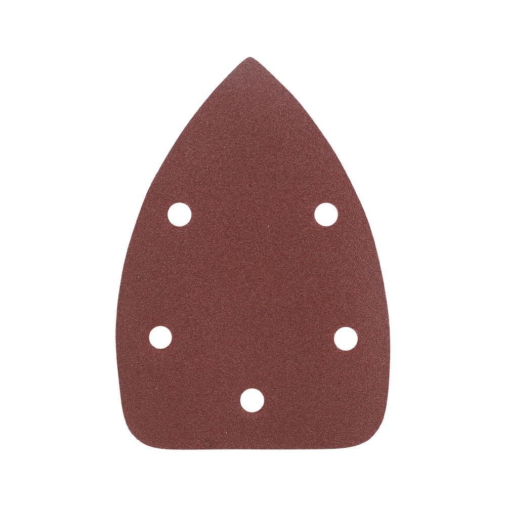 Треугольник шлифовальный PATRIOT на липучке / 140х140х80мм / Р100 / 5 отверстий / 5 шт / абразивный