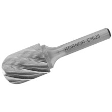 Борфреза сфероцилиндрическая KORNOR C0413NFM03 по алюминию (крупная насечка)