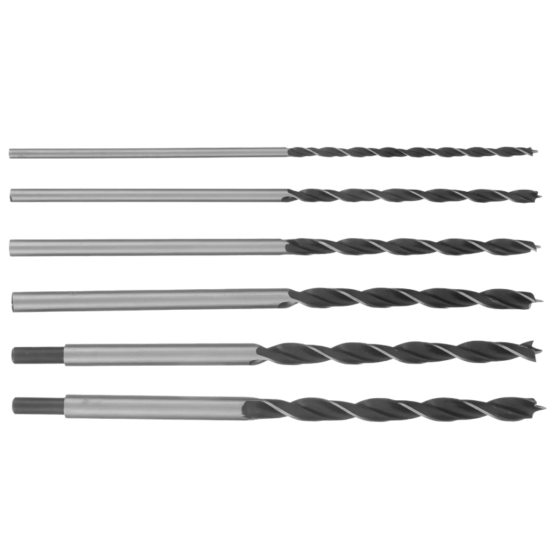 Набор сверл по дереву, 6-8-10-12-13-14 мм, L 300 мм, 6 шт, цилиндрический хвостовик Sparta