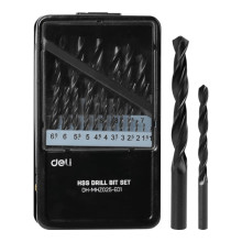 Набор сверл по металлу hss DELI DH-MHZ025-ED1 (1-13мм, 25 шт) металлический кейс 112193