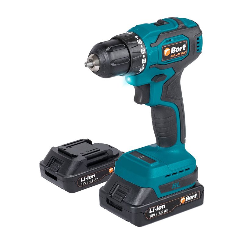 Дрель-шуруповерт аккумуляторная BORT BAB-20X-BLK (2x1,5Ah)