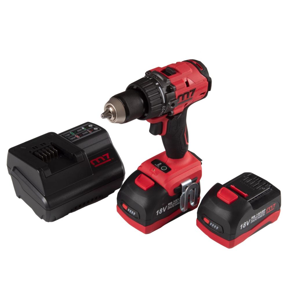 Аккумуляторная дрель-шуруповерт MIGHTY SEVEN 18 В, импульсная, кейс