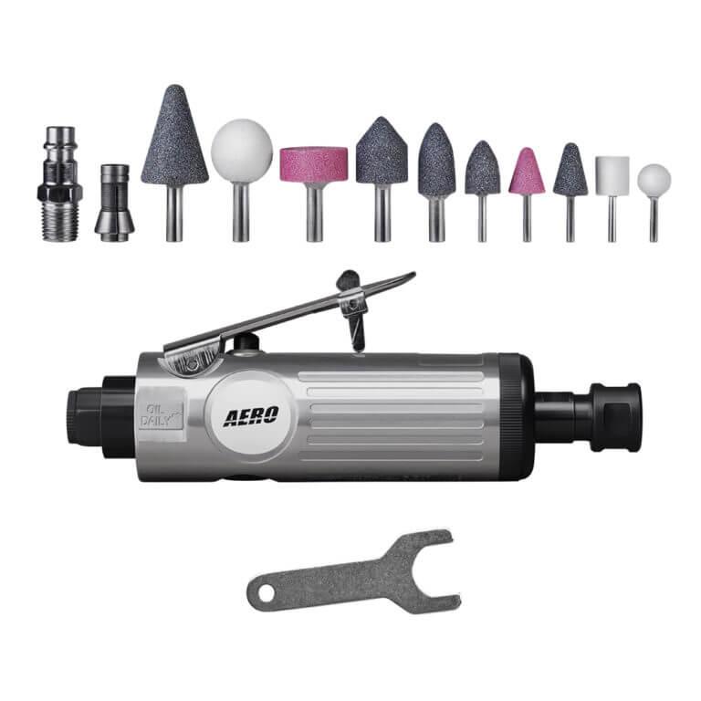 Прямая пневмошлифмашина FoxWeld с набором 15 предметов Прямая пневмошлифмашина FoxWeld с набором 15 предметов