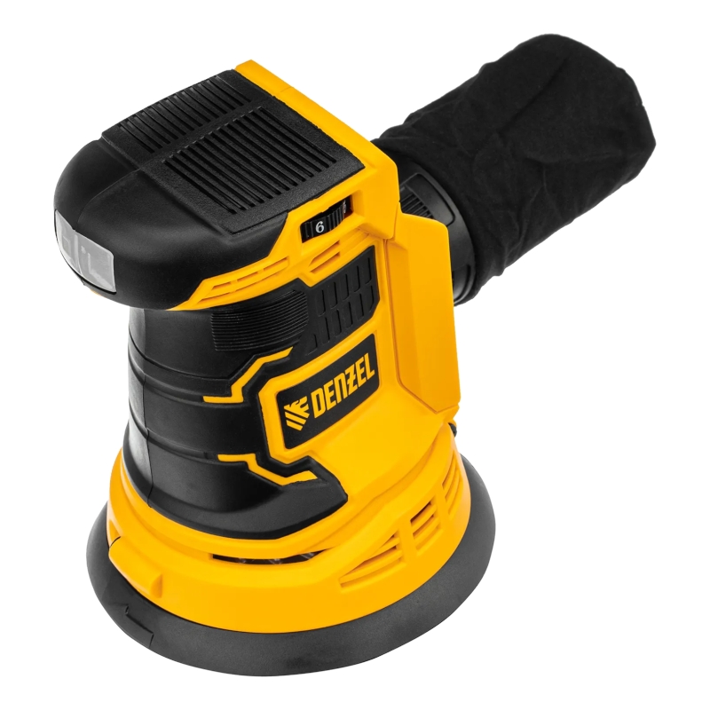 Машина шлифовальная эксцентриковая аккумуляторная Denzel COS-125-0, 18В Li-Ion