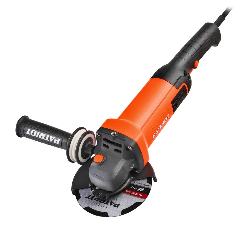 Машина углошлифовальная сетевая (УШМ) PATRIOT AG 128, 1300Вт, диск 125мм