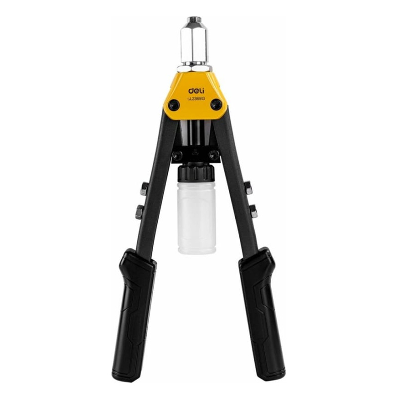 Двуручный заклепочник DELI dl236913 13" носовая часть из хромомолибденовой стали, сменные насадки 2,4–3,2–4,0–4,8–6,4 мм 98414